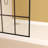 Framed Glass Shower Screen 34" Width X 72"Height With 1/4" 6Mm Silk-Printing Tempered Glass, Matte Black Aluminum And Support Bar, Shower Door