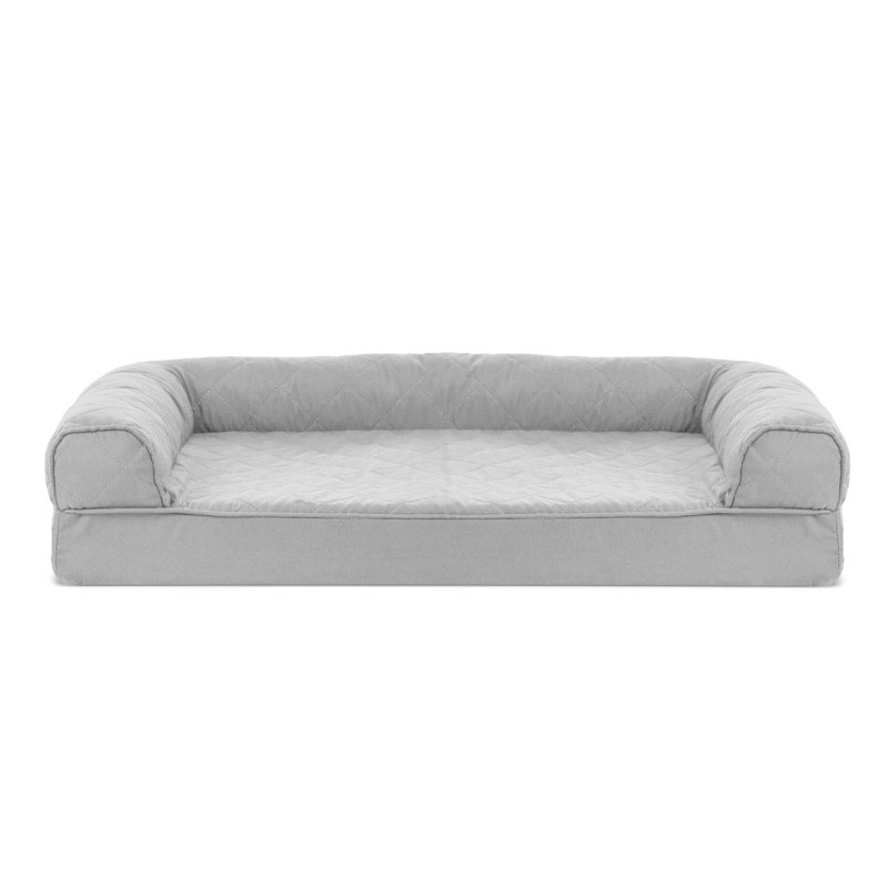 Medium Silver Gray Orthopedic Foam Outdoor Dog Bed