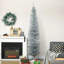Arbre de Noël artificiel argent avec 390 pointes de branches réalistes et support en plastique-1201905053