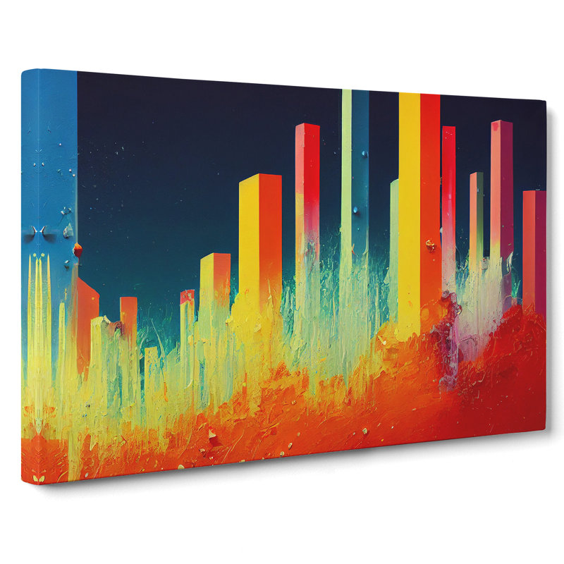 Dripping City Skyline Vol.2 Abstract - Wrapped Canvas, 35cm H x 50cm W x 3cm D