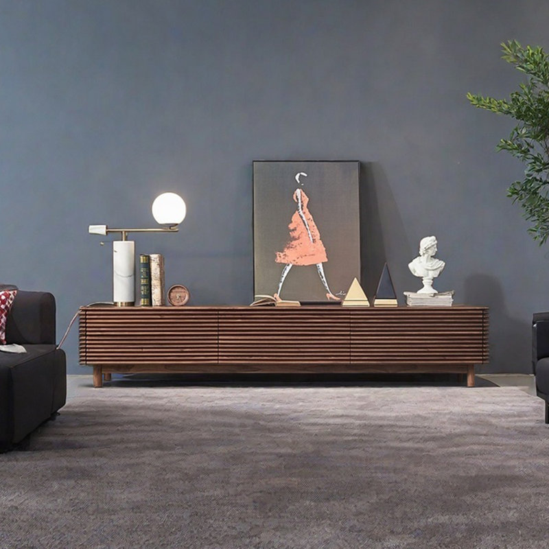 Meuble télé classique de style nordique, L 86,61 po