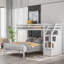 Lit mezzanine simple au-dessus d'un lit double avec escalier-1201569254