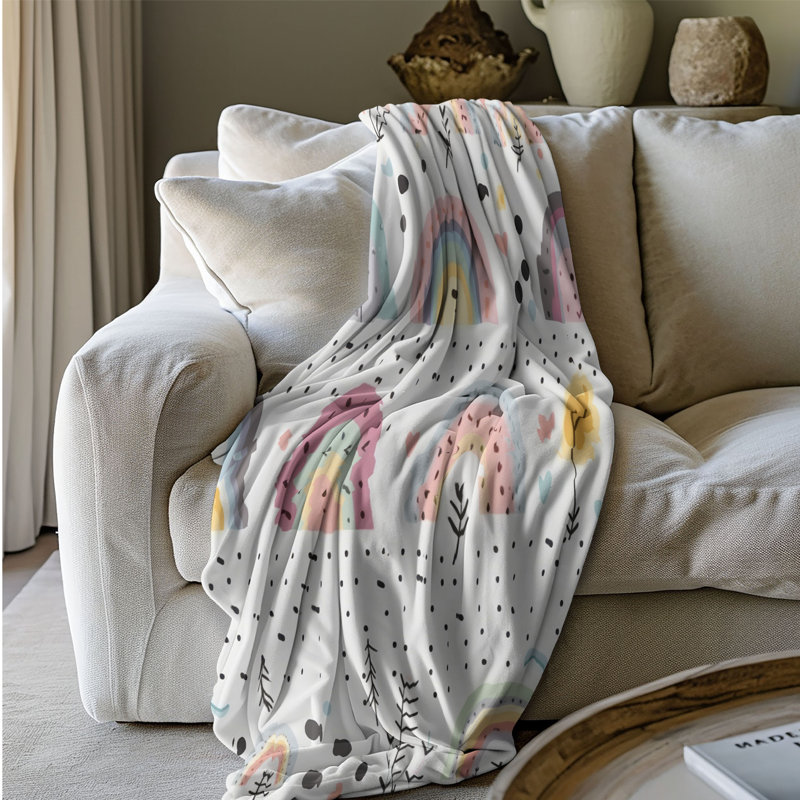Rainbow Textures - 1 Piece Blanket, 80" L x 60" W