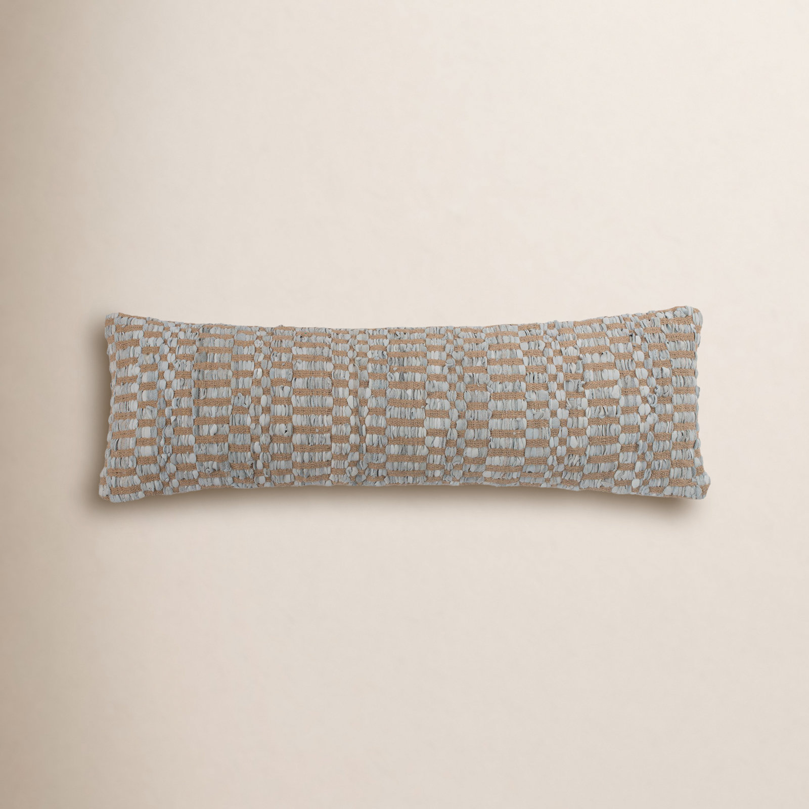 Geometric Cotton Throw Pillow, 16"H x 44"W, Limestone