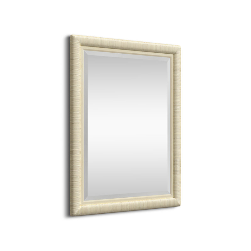 Monterey Rattan Flat Mirror, Bisque