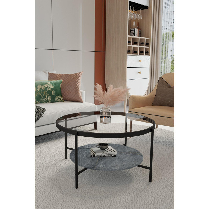 Glorias Coffee Table, Transparent/Anthracite