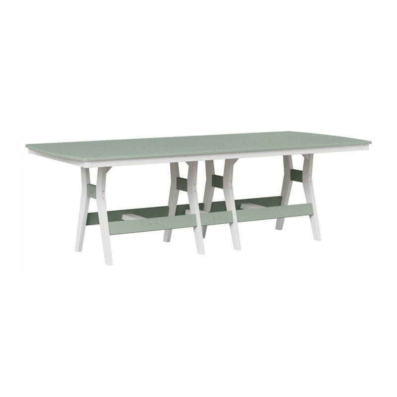 Berlin Gardens Harbor Rectangular Counter Height Table, Seafoam/White, 38.87" H x 96" W x 44" D
