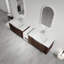 Meuble-lavabo flottant à double paroi avec lavabo en résine blanc