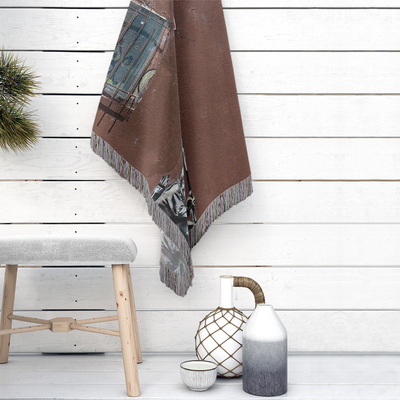Banksy Graffiti Hand Woven Throw Blanket, 37" W x 52" L