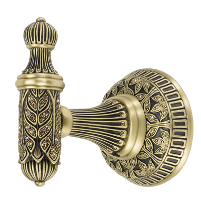 HAMPTON CRYSTALIZED SMALL HOOK; DECORATED WITH LIGHT COLORADO TOPAZ SWAROVSKI CRYSTALS; FLORENTINE GOLD FINISH