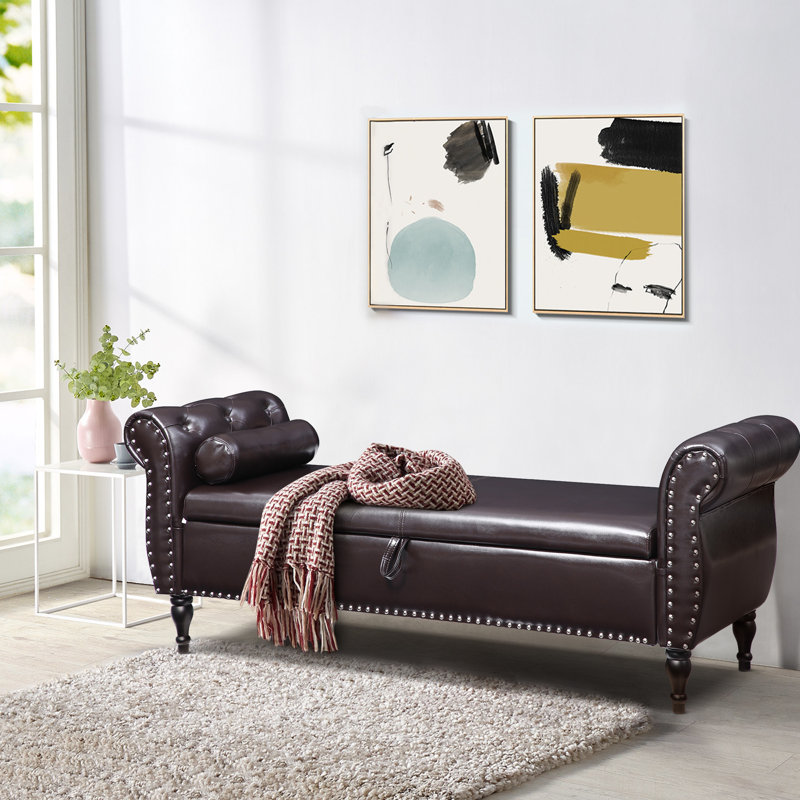 Méridienne de rangement Effrosini, Marron foncé