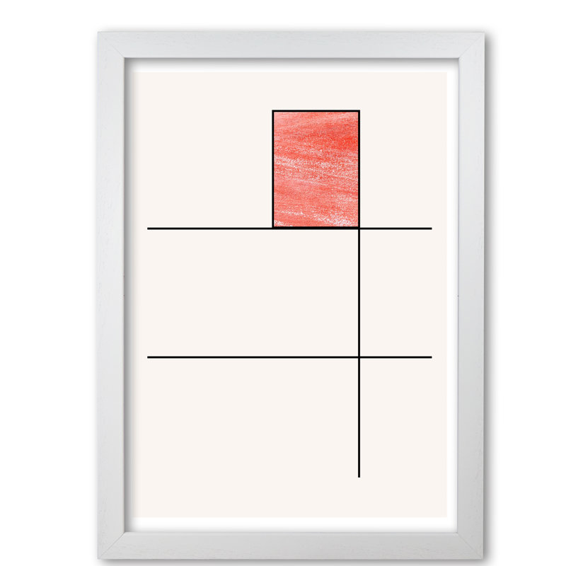 Abstract Crayon Geo 2 - Print, 42 cm H x 30 cm W x 5 cm D, White Grain Frame