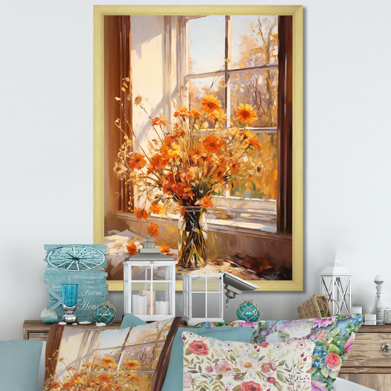 Meadow Windows View 1 - Meadow, art mural, Cadre doré simple, H 44 po x l 34 po x P 1,5 po