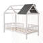 Lit simple en bois avec clôture-731880510