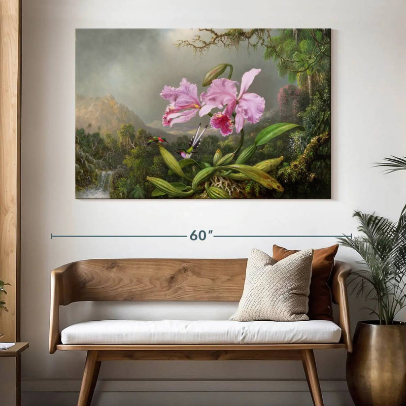 Étude d'une orchidée, H 34 po x l 51 po