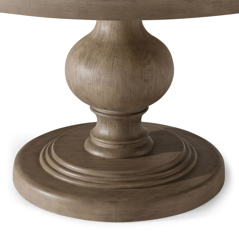Maven Lane Zola Round Wooden Dining Table, Antiqued Gray