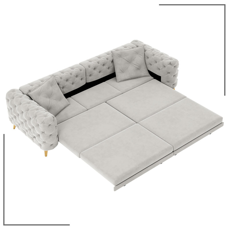 97.7 " Velvet Sleeper Sofa