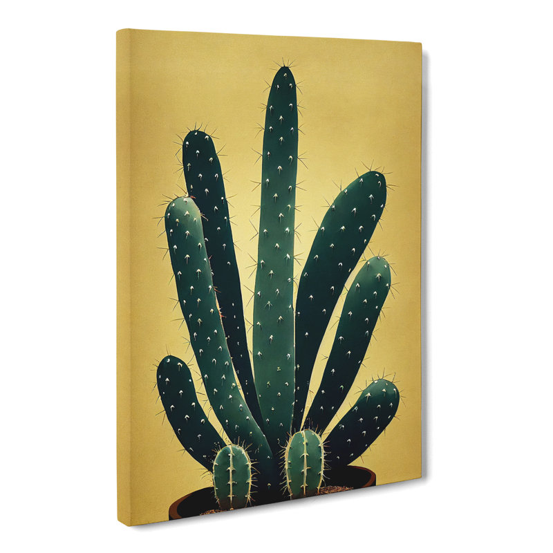 CAN-V0523-340X Cactus Cacti Nouveau - Wrapped Canvas Print, 76cm H x 50cm W x 3cm D