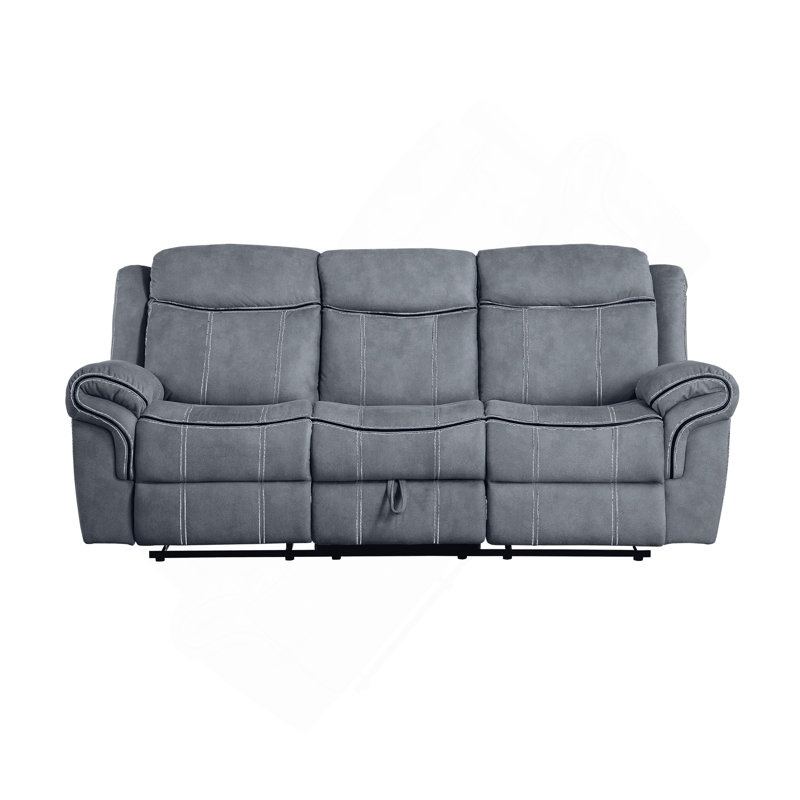Canapé inclinable en velours gris Zubaida
