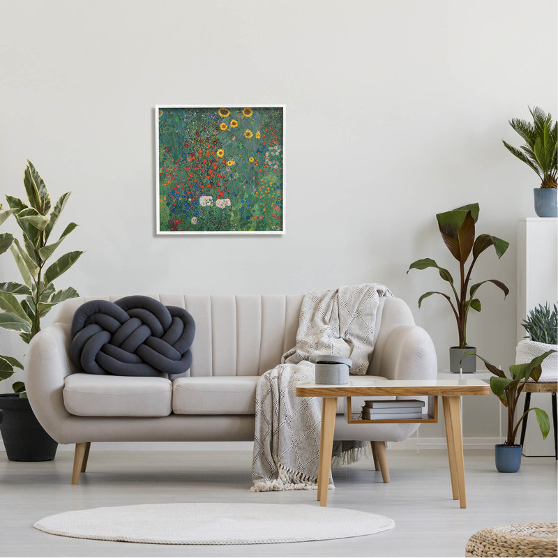 Art moderne de giclée encadrée blanche moderne par Gustav Klimt, H 24 po x l 24 po x P 1,5 po