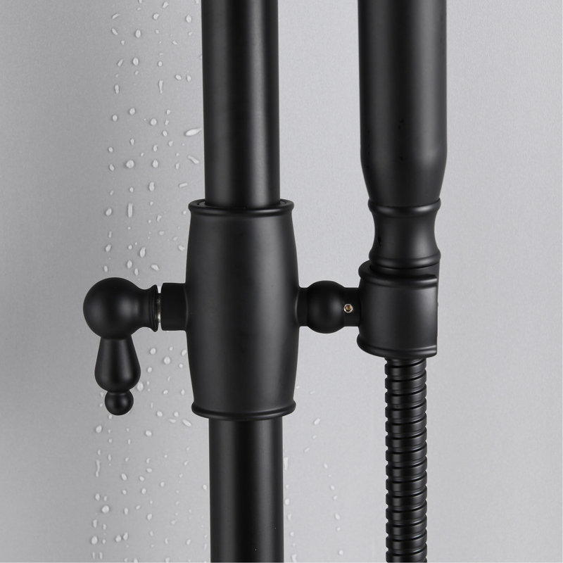 Shower System With 8" Rainfall And Handheld, Matte Black Design Dual Head Chic, Matte Black
