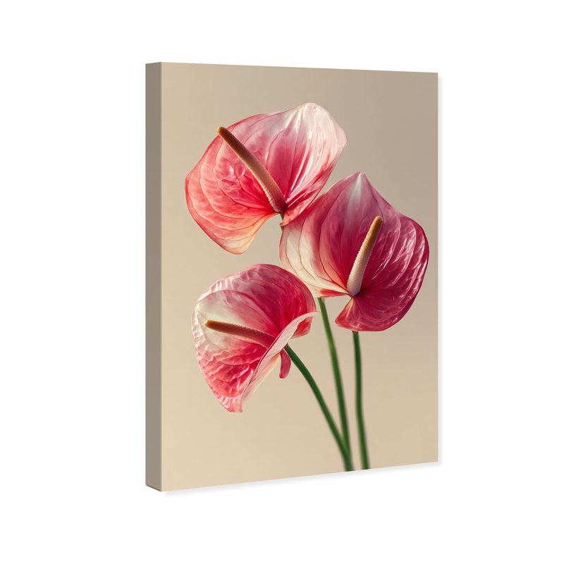 Crimson Silk Veins I Floral & Botanical Canvas Print by Oliver Gal, Black Frame, 10 x 15, 16"H x 24"W, Gallery Wrapped
