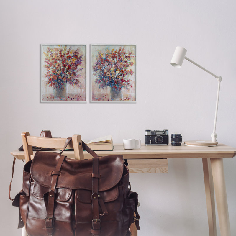 «Bright & Bold Flower Expressions», ensemble de 2 estampes giclées par Tim Ottoole, Estampe numérique Farmhouse