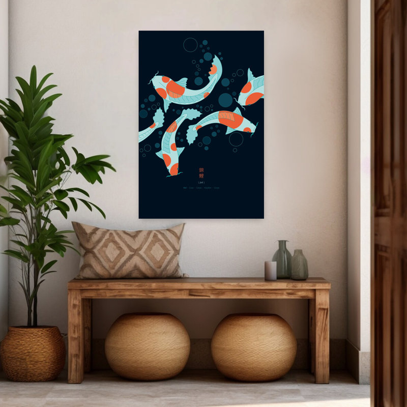 Art contemporain poisson contemporain, H 48 po x l 32 po