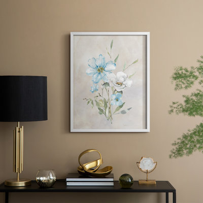 Détail dans la prairie I, reproduction encadrée - bois massif