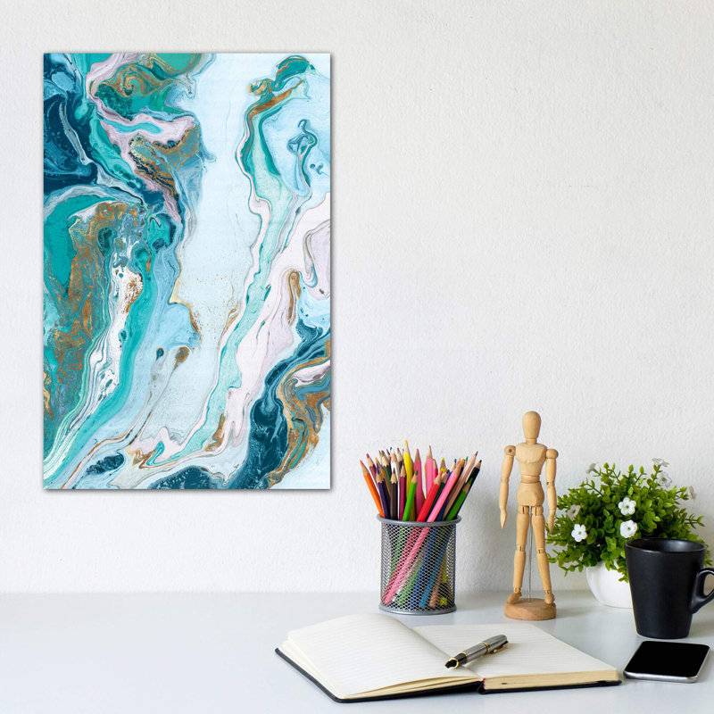 Marble Petroleum II by Eva Watts - Wrapped Canvas Print, 30.48cm H x 20.32cm W x 1.91cm D
