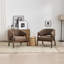 Chaise d'appoint Modern Farmhouse - Pieds en bois massif avec pieds réglables - Coussin épais de 5,5 po et accoudoirs intégrés - Siège d'une largeur de 22,5 po-2087166750-2087166751