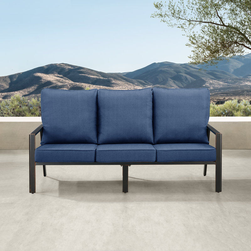 Outdoor 3 - Seat Patio Sofa, Black