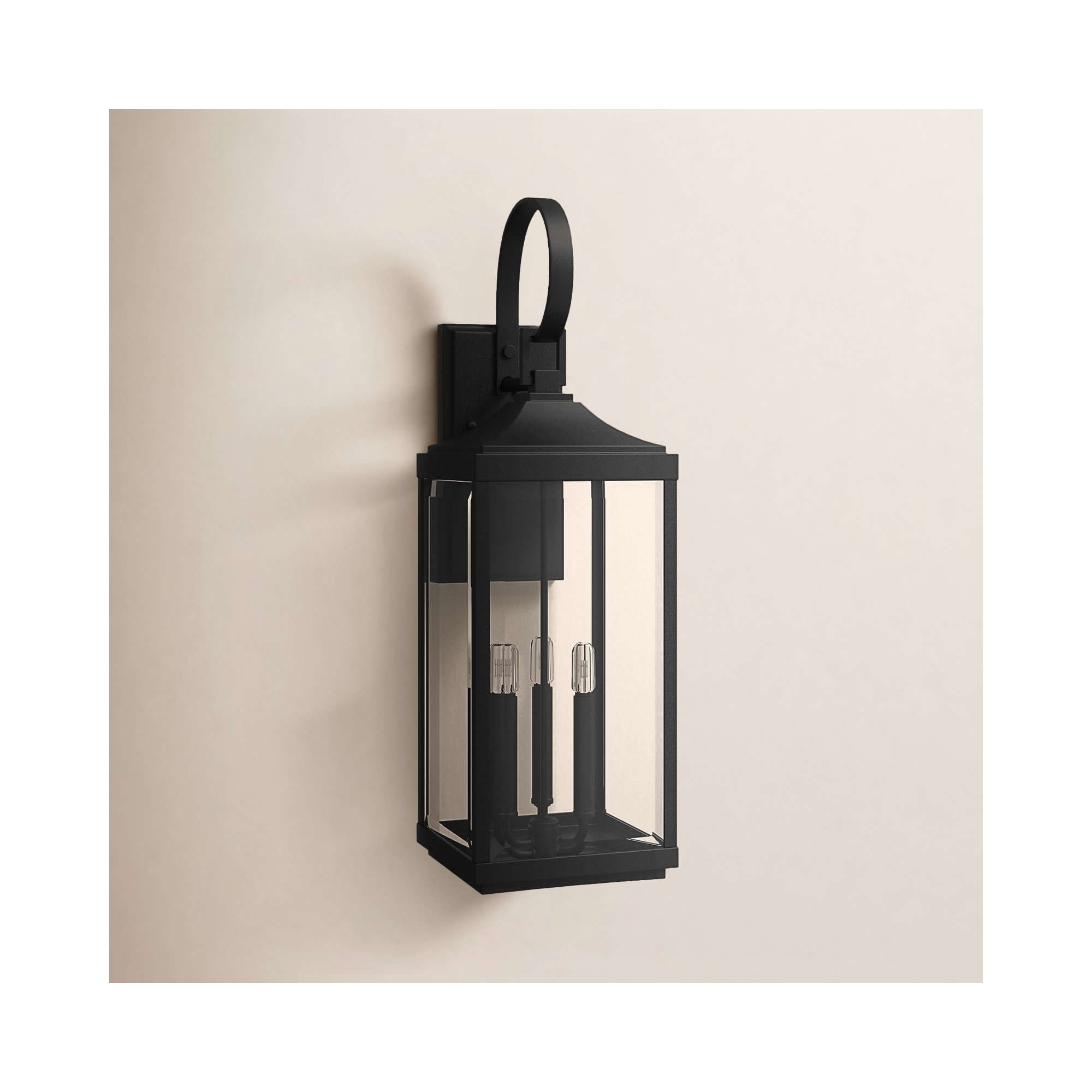Crawley 3 Light Outdoor Wall Light, Black