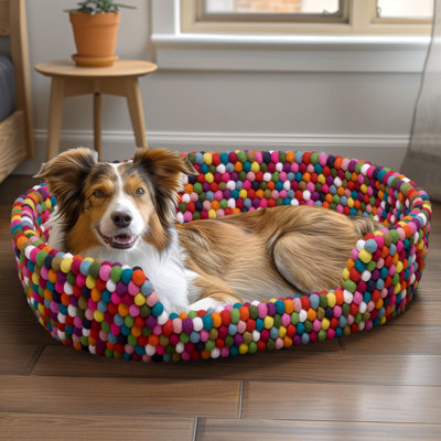 Lit pour animal en laine tricoté à la main MODWOOL l 32 po (multicolore)