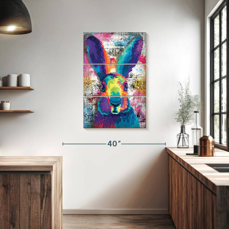 Brampt Colorful Rabbit Face, 38" H x 24" W