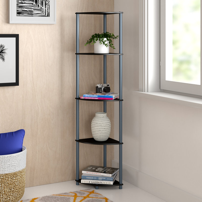 Bibliothèque en coin Baril, Espresso / Noir, (2 Shelves) 29.6" H x 11.6" W x 11.6" D