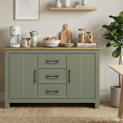 Limestone Wide 2 Door 3 Drawer Sideboard