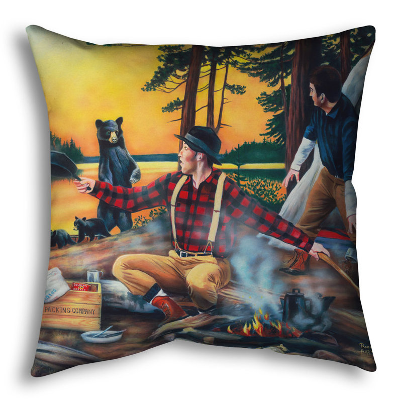 Throw Pillow, Camp Chaos by Robert Andrea, Square 14"