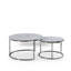 Aria Grey Marble & Silver Nesting Coffee Tables Set of 2