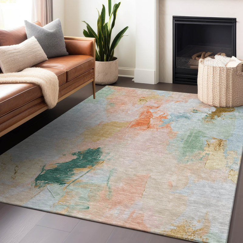 Tapis de pêche Xhevrie intérieur / extérieur lavable à la machine, Rectangle 5 pi x 7 pi 6 po
