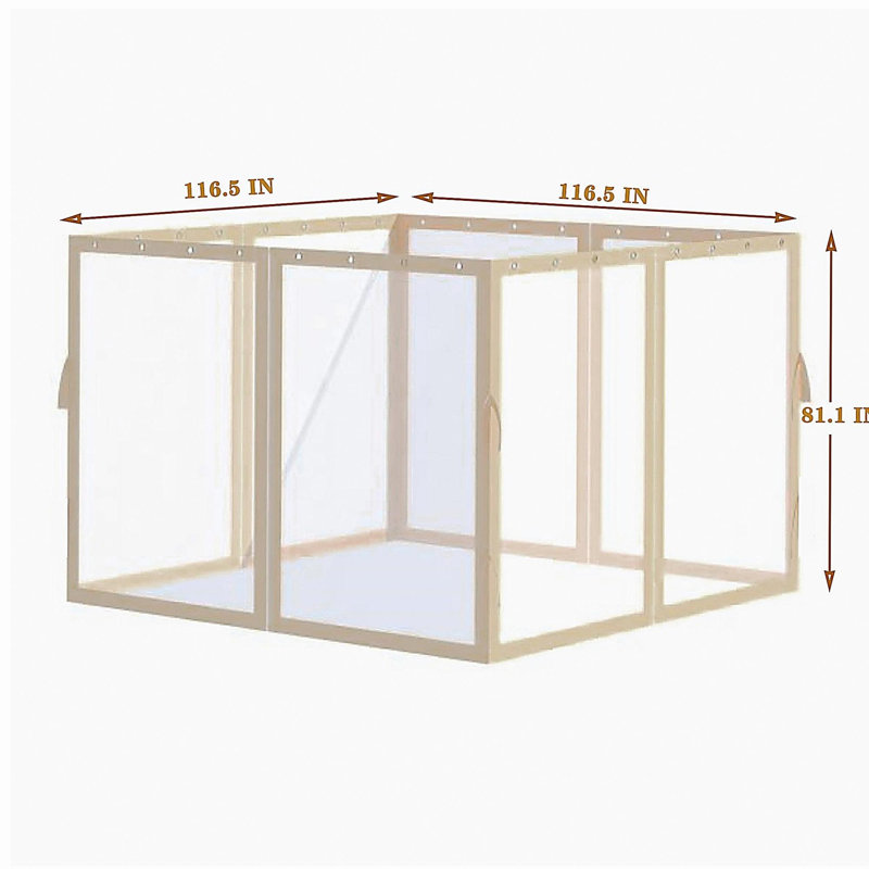 Moustiquaire de remplacement pour abri de jardin 10 pi x 10 pi avec fermetures à glissière, murs en maille à 4 côtés pour abris de jardin