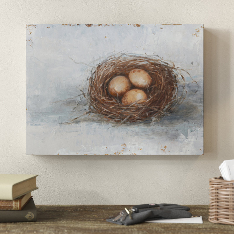 «Rustic Bird Nest II» par Ethan Harper, reproduction d'art sur toile tendue, H 14 po x l 19 po x P 2 po