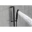 Douche à main à barre coulissante de 28 pouces avec boyau et finition noire matte pour la durabilité en acier inoxydable