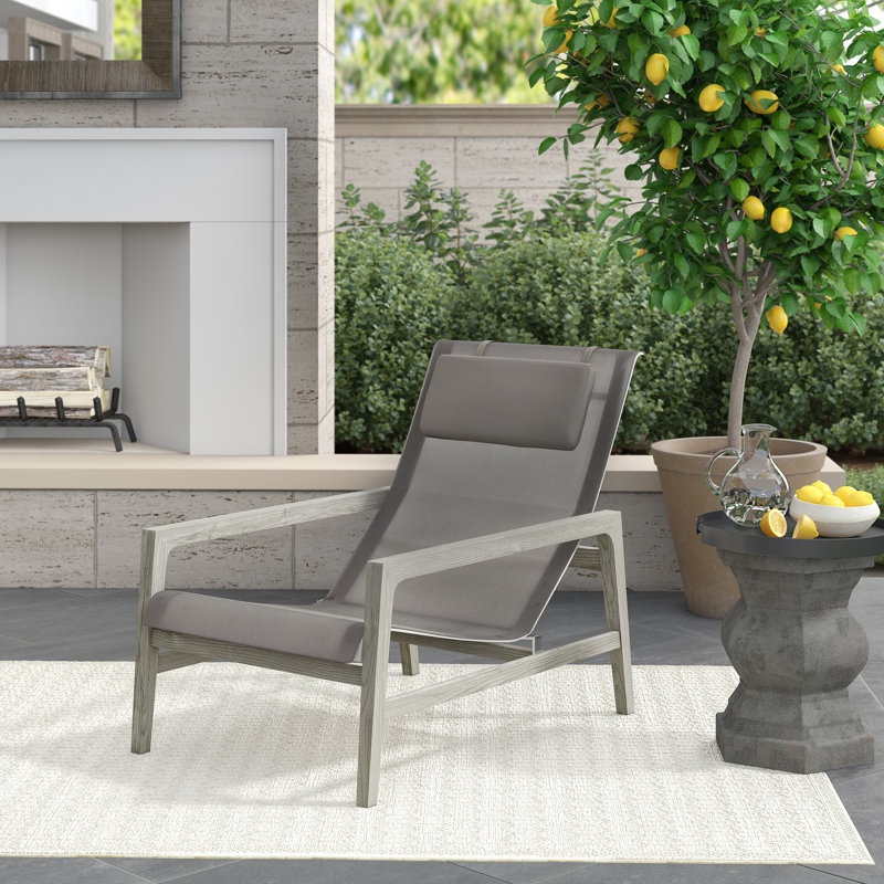 Coast Teak Patio Chair, Oyster Teak Frame/Gray Sling