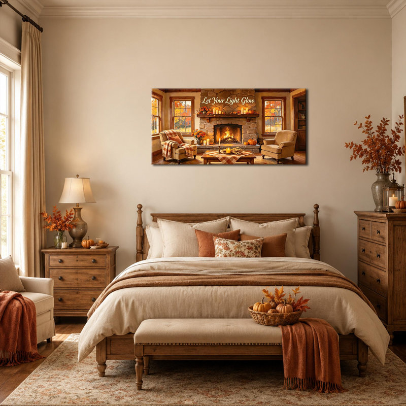 CXVU, art mural sur toile d'automne, citation d'automne, décoration murale 24 x 12 po, 12 x 24 pouces