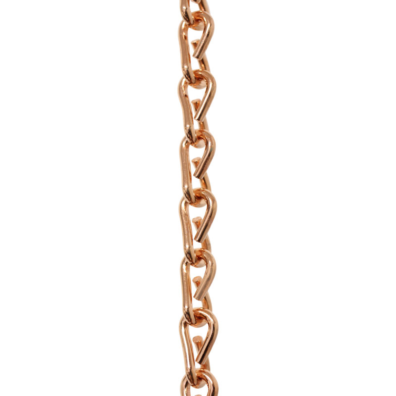 Chaîne décorative à double cric, Cuivre, H 12 po x l 0,24 po x P 0,06 po
