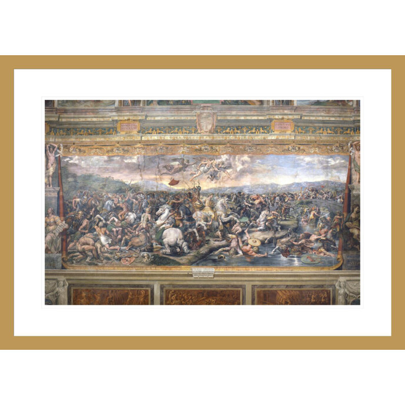 Constantine's Battle at the Milvian Bridge by Raphael -Framed Giclee Print, 21.47" H x 29.5" W