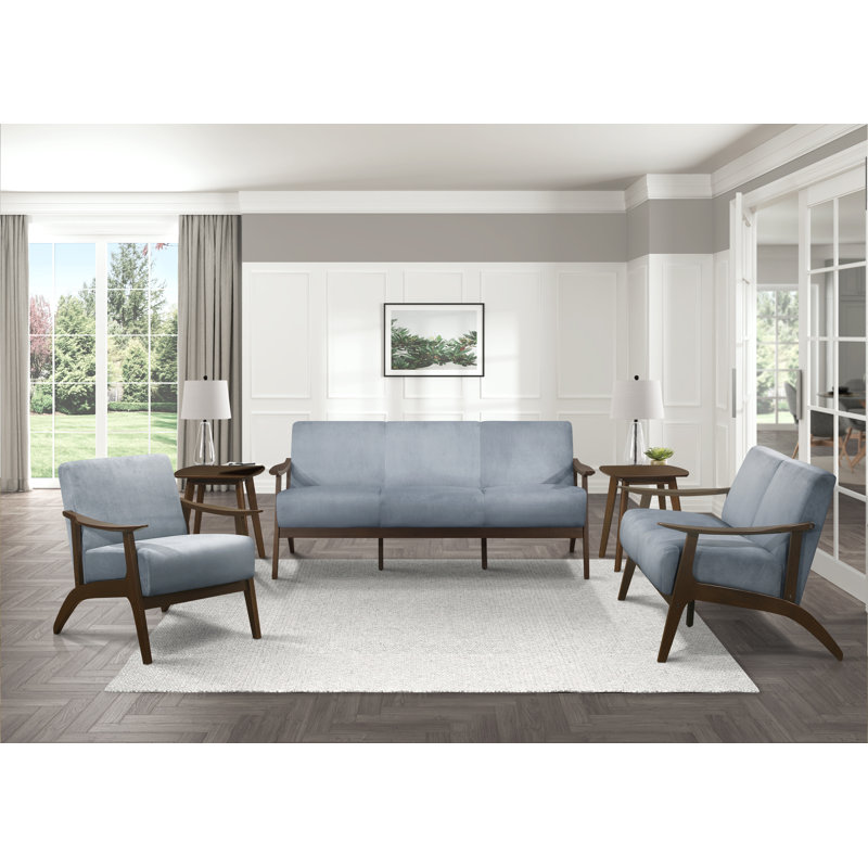 51'' Loveseat, Blue/Gray