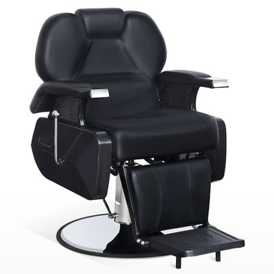 Fauteuil de coiffeur inclinable l 24 po Necaise, fauteuil Solon pivotant, similicuir
