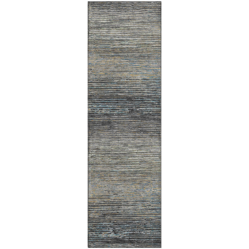 Premium Machine Washable Alijah AMF1264 Stripes Rug, Runner 2'3" x 7'6"